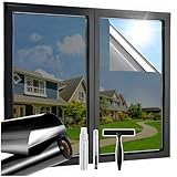 Lifetree Spiegelfolie Fensterfolie Bickdicht Sichtschutz von außen, 44.5x200...