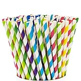 Comfy Package, [200 Pack] Striped Paper Drinking Straws 100% Biodegradable -...