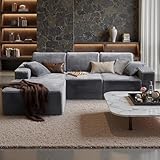Hawthyhome Modulares Ecksofa L Form Cordstoff – Boneless Couch mit...