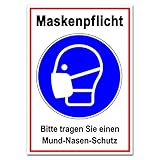 Maskenpflicht Aufkleber Sticker Zutritt nur mit Maske Markierung Hinweis...