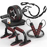 FUNFLEX Bauchroller, Bauchmuskeltrainer Set – Oberkörpertrainings Pack –...