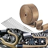 15M x 5 CM Hitzeschutzband Basaltfaser, Titanium Farbe Auspuffband mit 10...