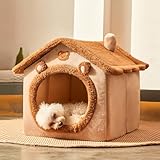 Jiupety Hundehöhle Kleine Hunde mit süßen Bärenohren, Hundehütte Indoor...