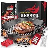 KESSER® Gusseisen Grillpfanne Induktion 30 cm | Gusseisenpfanne Bratpfanne |...