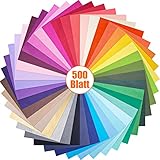 VGOODALL 500 Blatt Transparentpapier Bunt, 40 Farben Seidenpapier Tissue Paper...