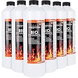 Bio Alkohol 100% 6 x 1 Liter - BIOETHANOL für Alkohol-Kamine, Tischfeuer,...