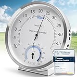 MAVORI® 2in1 Thermometer & Hygrometer aus Edelstahl | Analog Hygrometer &...