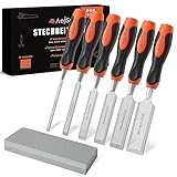 AojSup Stechbeitel Set für Holz 6tlg. inkl. Scharfes Stecheisen Set (6, 12, 19,...