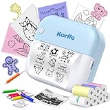 Korffe Mini Drucker für Smartphone with 7 Rollen Druckerpapier, Wireless...