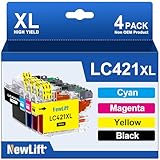 NewLift LC421XL LC-421XLVAL Tintenpatronen Kompatibel für Brother LC421XL 421XL...