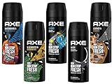 AXE Bodyspray Deo Spray Set 5x 150ml in beliebten Duftrichtungen für besonders...