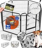 PFOTENWUNDER® Welpenauslauf 8/12-teilig, 80cm hoch, 2x2m + 1 Hundebett, 1...