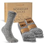 6 Paar Norweger Socken Herren Damen Wintersocken warme Wollsocken 70301T...
