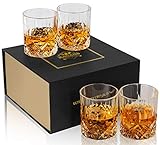 KANARS 4er Set Whisky Gläser, Bleifrei Kristallgläser, Whiskey Glas, 300 ml,...