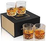 KANARS 4er Set Whisky Gläser, Bleifrei Kristallgläser, Whiskey Glas, 300 ml...