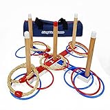 Wurfspiele Ring Toss Game Wooden Quoits Throwing Tossing Game Set with Carry...