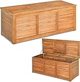 FANTASK Gartenbox Akazienholz, Auflagenbox 179 L, Aufbewahrungsbox, Kissenbox,...