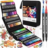 POWLYB Pinselstifte Set – Dual Brush Pen Set mit 120 Farben, Aquarell...