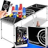 KESSER® Beer Pong Tisch Set mit Kartenspiel Trinkspiel - inkl. 100 Becher (50...