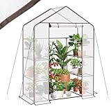 Sekey Gewächshaus 200x145x75 cm, Foliengewächshaus Stabil, Gewächshaus Balkon...