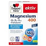 Doppelherz Magnesium 400 + B1 + B6 + B12 + Folsäure - Magnesium unterstützt...