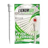 Dynatour Lignum Golf Tees Weiß 82mm - 12 Stück - Microwood mit...