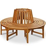 Casaria® Baumbank Sitzbank Wetterfest Holz FSC®-Zertifiziert 320kg...