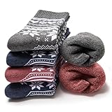 Occulto Damen Norweger Socken 6er Pack (Modell: Frida) Rot Grau Blau 39-42