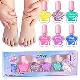 ETYJO Kindernagellack Ungiftig Set 6 Farben Nagellack Mädchen Peel Off Kinder...