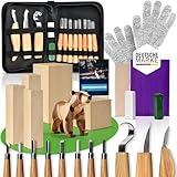 PUREWERK® Holzschnitzset für Erwachsene - 22-teiliges Schnitzwerkzeug-Set mit...