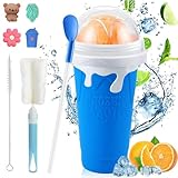 Shengruili Slush Becher,500ml Silikon Squeeze Cup,Frozen Magic Squeeze...