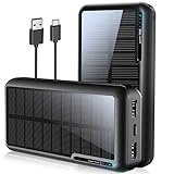 48000mAh Solar-Powerbank, Solarpanel mit 3 Ausgängen und 2 Eingängen,...