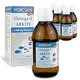 NORSAN Premium Omega-3 Arktis Dorschöl hochdosiert 6x 200 ml - 2.000 mg Omega-3...