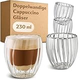 Cosumy Doppelwandige Cappuccino Gläser 230ml - 4er Set - Elegantes...