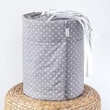 LOOLAY Punkte Grau 100% Baumwolle 420, 360, 210, 180 x 30 cm Bett Bettgitter...