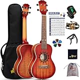 Winzz Ukulele Erwachsene Konzert, Ukulele Anfänger Set Mahagoni-Holz, 23 Zoll...