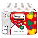 Regina mit Herzen Haushaltstücher 3-lagig, 32 Rollen-Packung (8 x 4...