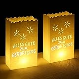 ecooe 10 STK. Lichttüten Alles Gute zum Geburtstag Candle Bags für Birthday...