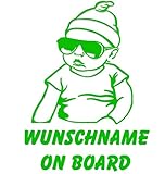 topdesignshop Babyaufkleber mit Wunschname on Board Aufkleber fürs Auto Kinder...