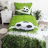 Jerry Fabrics Bettwäsche Fußball, Fußballmotiv, 140x200 cm + 70x90 cm, 100%...