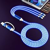 60 W Multi Ladekabel,5-in-1 LED Multi USB Kabel mit Beleuchtung,MFi-zertifiziert...