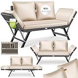 KESSER® Gartenbank Polyrattan Luna mit Liegefunktion Gartensofa 4 in 1...