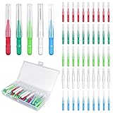 Magrimaxio 50 Stück Interdentalbürsten, Zahnzwischenraumbürsten 5 Farbes,...
