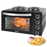 Clatronic® Mini-Backofen mit Kochplatten und Drehspieß | gleichzeitig kochen...