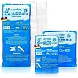 com-four® 3X Mehrfach-Kompresse in 3 verschiedenen Größen mit Vlies-Hülle,...