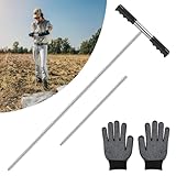 Bodenprobe-Sonde 81-122 cm Extra Lang mit Handschuhe 3 Stangen Einstellbar...