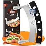 grillart® Premium Pizzamesser – Extra scharfer Edelstahl Pizzaschneider mit...