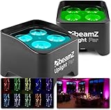 BeamZ BBP90 Uplight LED Par Strahler 4x 4 Watt, Bühnenbeleuchtung 2er Set für...