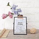 aleawol Glas Metall Bilderrahmen Schwarz 15x20 cm, Retro Vintage Schwebender...