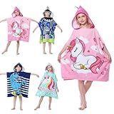 MOKANI Badeponcho Kinder Poncho Handtuch, Mikrofaser Ultra Weich und Saugfähig...